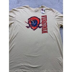 Virginia Cavaliers NCAA Graphic T-Shirt Mens Large Cream Distressed Logo Tee